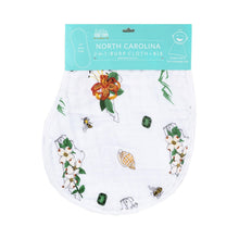 Load image into Gallery viewer, Baby Burp Cloth &amp; Bib Combo: North Carolina (Floral) - Little Hometown
