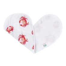 Load image into Gallery viewer, Baby Burp Cloth &amp; Bib Combo: Pink Crab - Little Hometown
