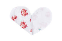 Load image into Gallery viewer, Baby Burp Cloth &amp; Bib Combo: Pink Crab - Little Hometown
