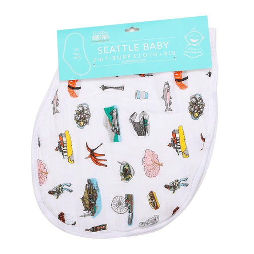 Baby Burp Cloth & Bib Combo: Seattle - Little Hometown