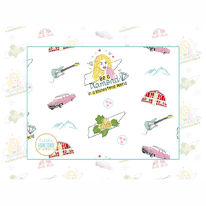Baby bib and burp cloth set with Tennessee floral design, featuring pink and yellow flowers on a white background.