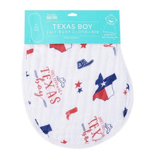 Load image into Gallery viewer, Baby Burp Cloth &amp; Bib Combo: Texas Boy - Little Hometown
