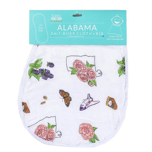 Baby Burp Cloth and Wraparound Bib (Alabama Floral) - Little Hometown