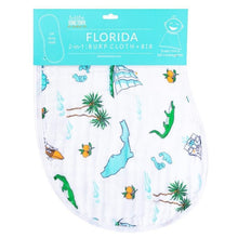 Load image into Gallery viewer, Baby Burp Cloth and Wraparound Bib Florida Baby - Little Hometown
