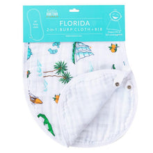 Load image into Gallery viewer, Baby Burp Cloth and Wraparound Bib Florida Baby - Little Hometown
