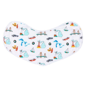 Baby Burp Cloth and Wraparound Bib (Michigan Baby) - Little Hometown