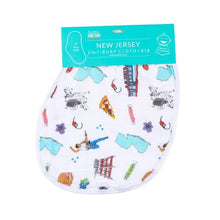 Load image into Gallery viewer, Baby Burp Cloth and Wraparound Bib (New Jersey Baby) - Little Hometown
