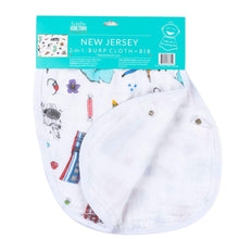 Load image into Gallery viewer, Baby Burp Cloth and Wraparound Bib (New Jersey Baby) - Little Hometown
