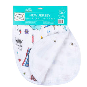 Baby Burp Cloth and Wraparound Bib (New Jersey Baby) - Little Hometown