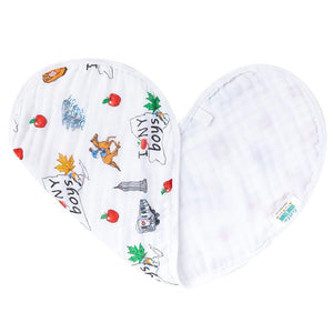 Baby Burp Cloth and Wraparound Bib: New York Boy - Little Hometown