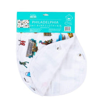 Load image into Gallery viewer, Baby Burp Cloth and Wraparound Bib (Philadelphia Baby) - Little Hometown
