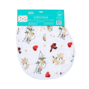 Baby Burp Cloth and Wraparound Bib (Virginia Floral) - Little Hometown