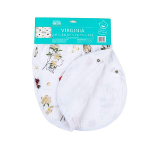 Baby Burp Cloth and Wraparound Bib (Virginia Floral) - Little Hometown