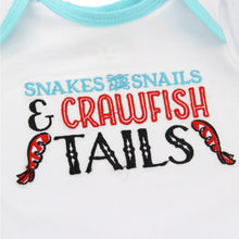Load image into Gallery viewer, Baby Gown (0-3 Months): Snakes and Snails and Crawfish Tails - Little Hometown
