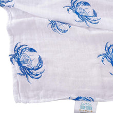Load image into Gallery viewer, Blue Crab Baby Muslin Swaddle Blanket - Little Hometown
