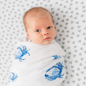 Blue Crab Baby Muslin Swaddle Blanket - Little Hometown