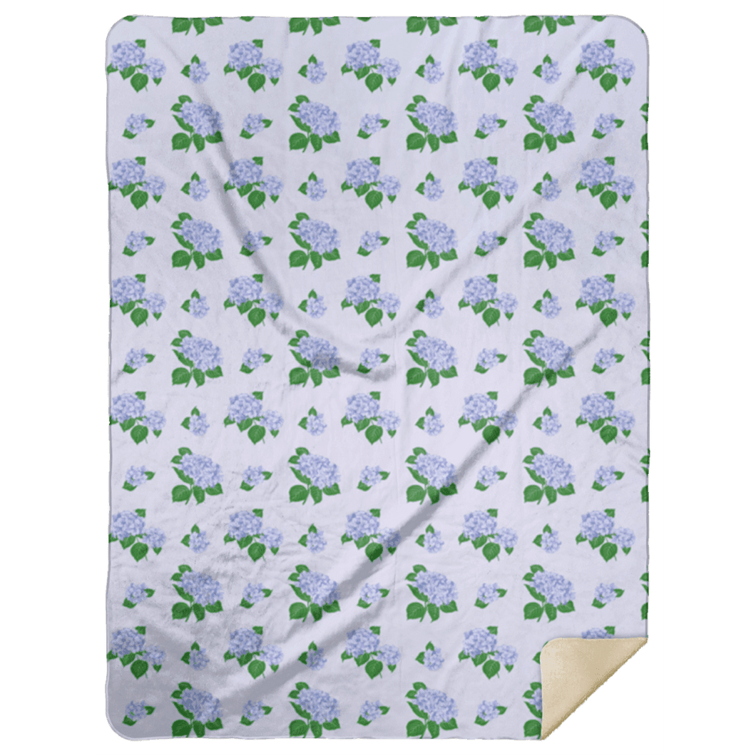 Blue Hydrangea Plush Throw Blanket 60x80 - Little Hometown