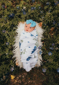 Bluebonnets Baby Muslin Swaddle Blanket - Little Hometown