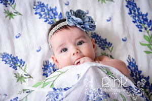 Bluebonnets Baby Muslin Swaddle Blanket - Little Hometown