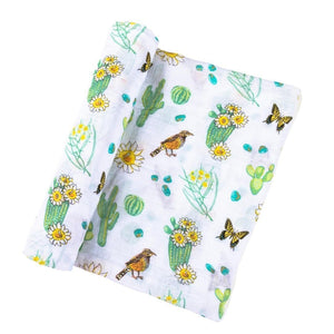 Cactus Blossom Baby Muslin Swaddle Blanket - Little Hometown