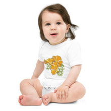 Load image into Gallery viewer, California Golden Poppy Baby short sleeve onesie - Little Hometown
