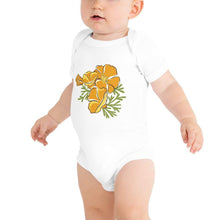 Load image into Gallery viewer, California Golden Poppy Baby short sleeve onesie - Little Hometown
