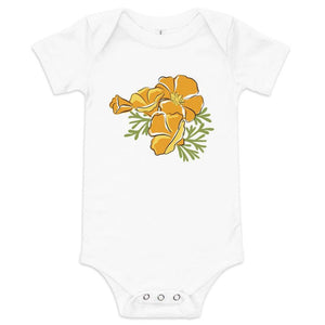 California Golden Poppy Baby short sleeve onesie - Little Hometown