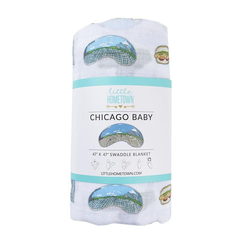 Chicago Baby Muslin Swaddle Blanket - Little Hometown