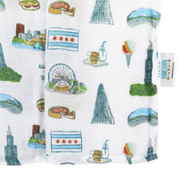 Load image into Gallery viewer, Chicago Baby Muslin Swaddle Blanket - Little Hometown
