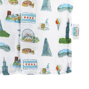 Chicago Baby Muslin Swaddle Blanket - Little Hometown