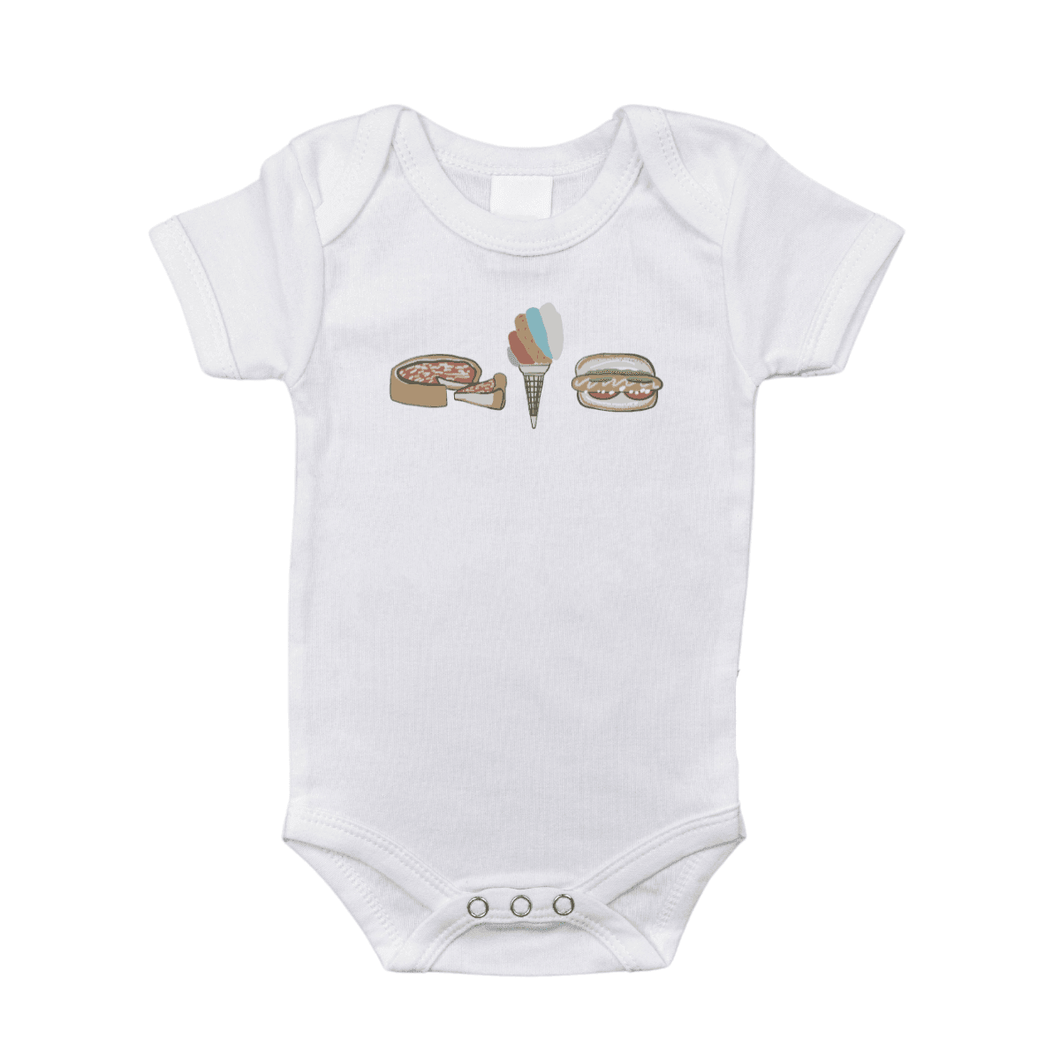 White baby onesie with 