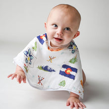 Load image into Gallery viewer, Colorado Baby 2-in-1 Combo Baby Burp Cloth and Wraparound Snappable Bib - Little Hometown
