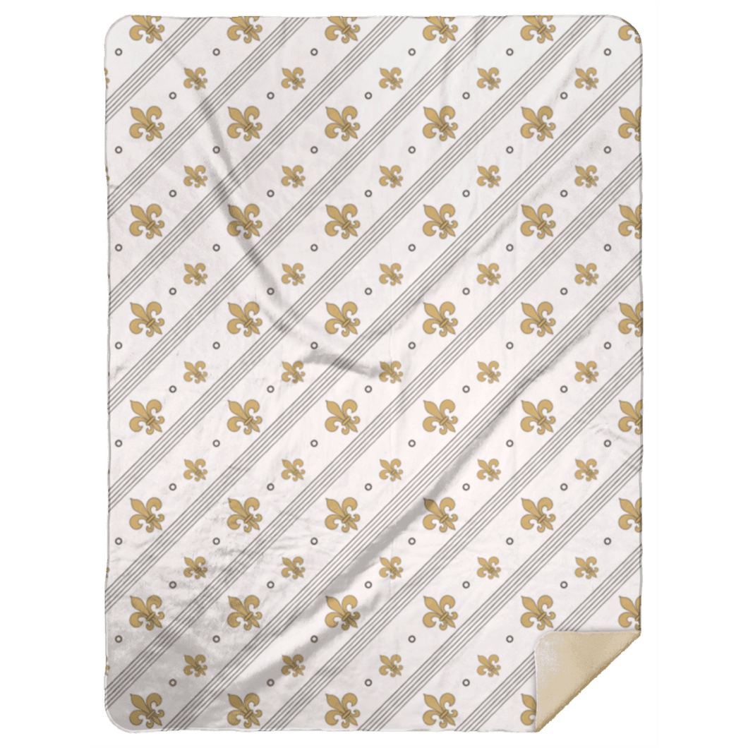 Fleur De Lis Plush Throw Blanket 60x80 - Little Hometown