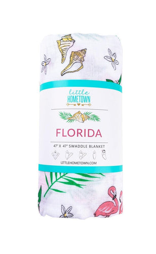Florida Baby Muslin Swaddle Blanket (Floral) - Little Hometown