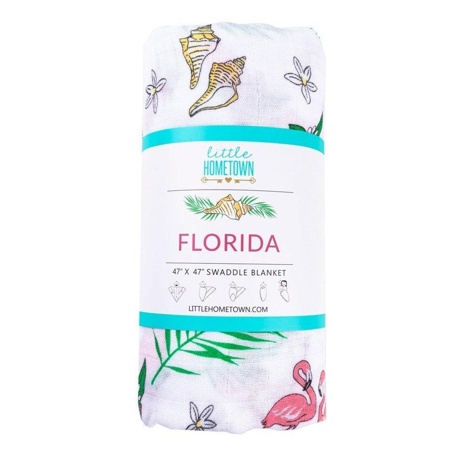 Florida Baby Muslin Swaddle Blanket (Floral) - Little Hometown