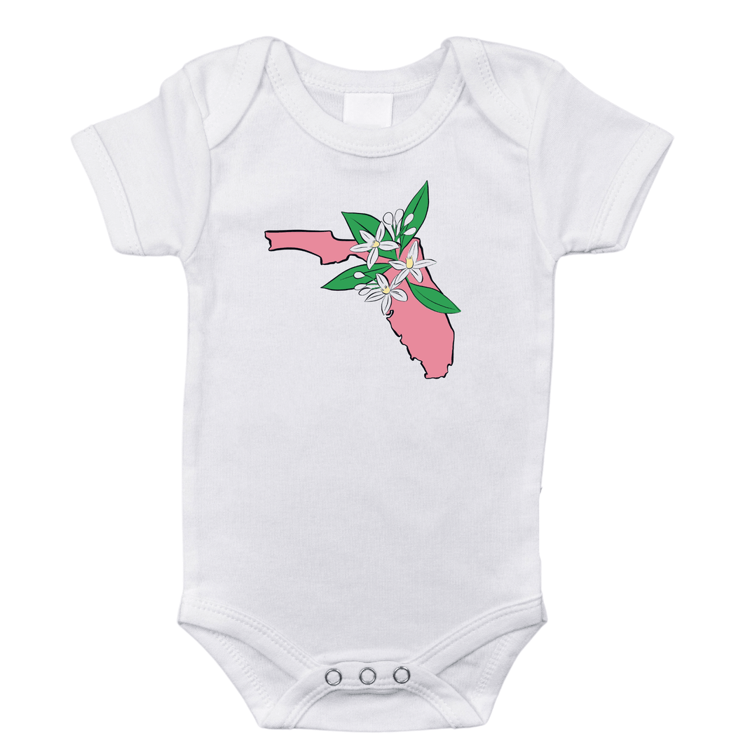 White baby onesie with 