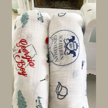 Load image into Gallery viewer, Georgia Boy Baby Muslin Swaddle Blanket - Little Hometown
