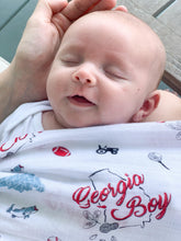 Load image into Gallery viewer, Georgia Boy Baby Muslin Swaddle Blanket - Little Hometown
