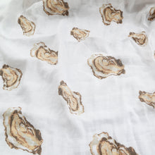 Load image into Gallery viewer, Gift Set: Aw Shucks! Oyster Baby Muslin Swaddle Blanket and Burp Cloth/Bib Combo - Little Hometown
