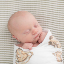 Load image into Gallery viewer, Gift Set: Aw Shucks! Oyster Baby Muslin Swaddle Blanket and Burp Cloth/Bib Combo - Little Hometown
