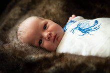 Load image into Gallery viewer, Gift Set: Blue Crab Baby Muslin Swaddle Blanket and Burp Cloth/Bib Combo - Little Hometown
