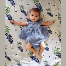 Load image into Gallery viewer, Gift Set: Bluebonnets Baby Muslin Swaddle Blanket and Burp Cloth/Bib Combo - Little Hometown
