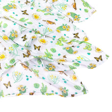 Load image into Gallery viewer, Gift Set: Cactus Blossom Baby Muslin Swaddle Blanket and Burp/Bib Combo - Little Hometown
