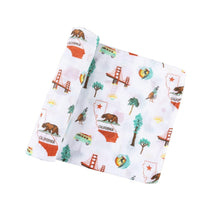 Load image into Gallery viewer, Gift Set: California Baby Muslin Swaddle Blanket and Burp Cloth/Bib Combo - Little Hometown
