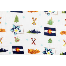 Load image into Gallery viewer, Gift Set: Colorado Baby Muslin Swaddle Blanket and Burp Cloth/Bib Combo - Little Hometown
