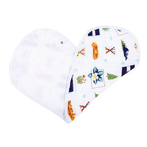 Gift Set: Colorado Baby Muslin Swaddle Blanket and Burp Cloth/Bib Combo - Little Hometown