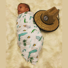 Load image into Gallery viewer, Gift Set: Florida Baby Muslin Swaddle Blanket and Burp Cloth/Bib Combo - Little Hometown
