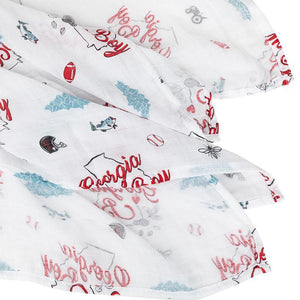 Gift Set: Georgia Boy Muslin Swaddle Blanket and Burp Cloth/Bib Combo - Little Hometown