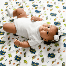 Load image into Gallery viewer, Gift Set: Indiana Baby Muslin Swaddle Blanket and Burp Cloth/Bib Combo - Little Hometown
