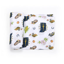 Load image into Gallery viewer, Gift Set: Indiana Baby Muslin Swaddle Blanket and Burp Cloth/Bib Combo - Little Hometown
